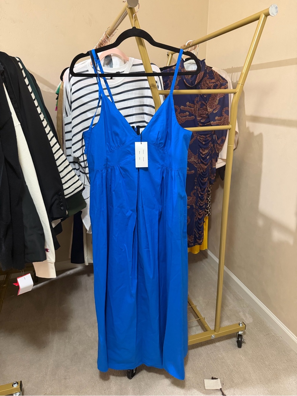 Proenza Schouler Blue Sleeveless V-Neck Maxi Dress